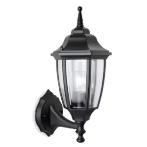 Image of Faro - 1 Light Outdoor Wall Lantern - Uplight Black IP44, E27 - Firstlight