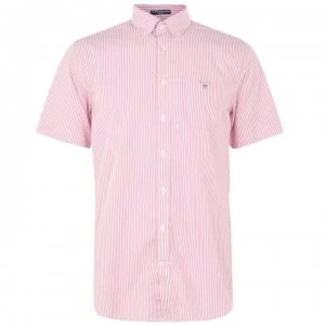 Image of Gant Gant Short Sleeve Broadcloth Banker Shirt - Dark Pink 665
