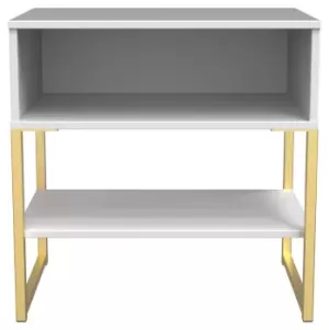 Image of Messina 1 Drawer Open Bedside Table - White