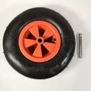 Image of Replacement 13" x 3" Pneumatic Garden Wheelbarrow Wheel With Axle