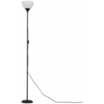 Image of Dalby Floor Lamp Uplighter with White Shade - Black - No Bulb