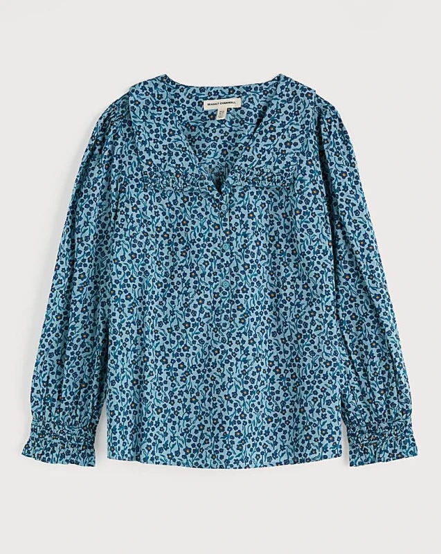 Image of Seasalt Seasalt Cornwall Ysella Top Blue - Seasalt - Size: 16 Blue Female 16 ZD34005