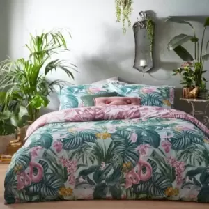 Image of Medinilla Reversible Duvet Cover and Pillowcase Set Mint