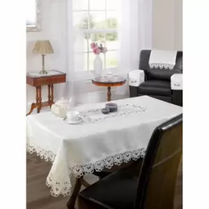 Image of Green & Sons Tablecloth Lucinda 36 X 36 Cream