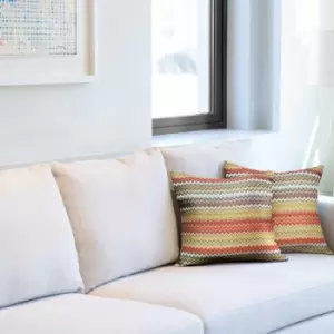 Image of Emma Barclay Venice Geometric Velvet Jacquard Cushion Cover, Terracotta, 43 x 43 Cm