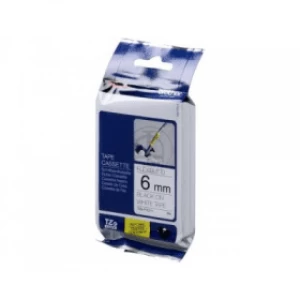 Image of Brother TZE-FX211 Original P-touch Black on White Flexible ID Laminated Tape 6mm x 8m