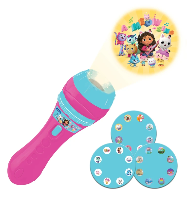 Image of Lexibook LTC050GDH NBC Universal Gabby's Dollhouse Pandy Paws Cats Stories projector and torch light Projects 24 images TV series with 3 discs Pi