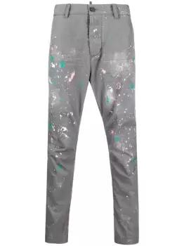 Image of DSQUARED2 Pinky Splash Chino Pants Grey
