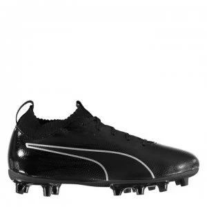 Image of Puma evoKNIT Childrens Firm Ground Football Boots - Triple Black