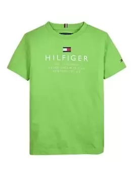 Image of Tommy Hilfiger Boys TH Logo Short Sleeve T-Shirt - Spring Lime, Green, Size 14 Years
