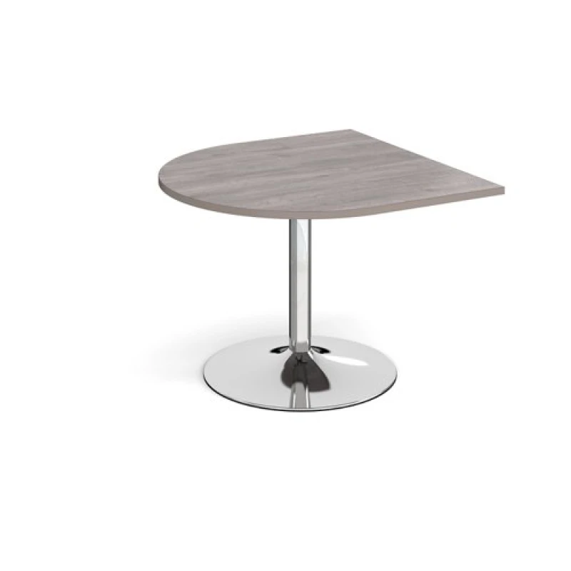 Image of Dams Trumpet base radial extension table 1000mm x 1000mm - chrome base, grey oak top TB10D-C-GO