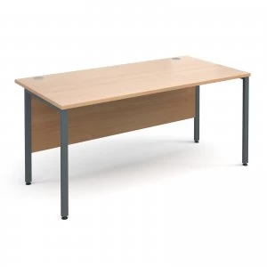 Image of Maestro 25 GL Straight Desk 1600mm x 800mm - Graphite H Frame Beech t