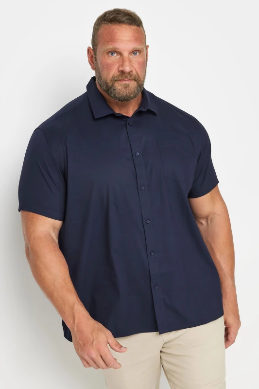 Image of BadRhino BadRhino Men Short Sleeve Shirt in Dark Blue Size: 7-8X-Large Dark Blue 7-8XL Male 5063111262700
