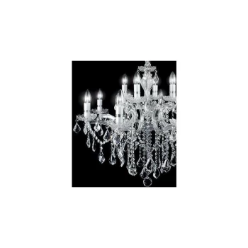 Image of Ideal Lux Florian - 12 Light Chandelier Chrome Finish, E14