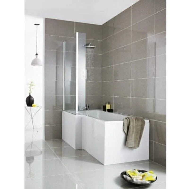 Image of nuie Shower Bath End Panel (700mm) - White WBS301