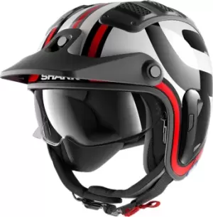 Image of Shark X-Drak 2 Thrust R Jet Helmet, black-white-red, Size S, black-white-red, Size S