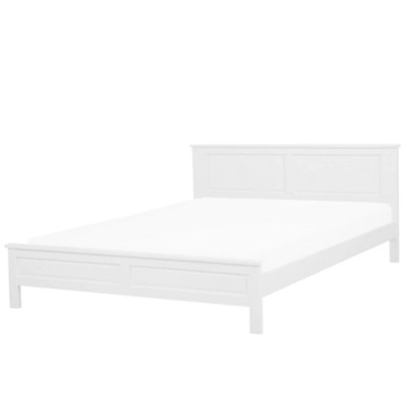Image of Beliani Bed Pine Wood Olivet 180 X 200 Cm (Eu Super King) White