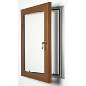 Image of Stewart Superior Wall Mountable Lockable Poster Case 51 x 68cm Dark Wood