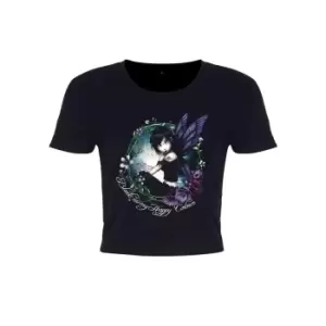 Image of Hexxie Womens/Ladies Black Is My Happy Colour Paige Crop Top (S) (Black)