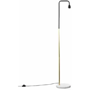 Image of Talisman Threaded Marble Base Floor Lamp - Gold