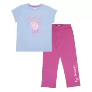 Image of Peppa Pig Womens/Ladies Granny Pig Pyjama Set (5XL) (Pale Blue/Pink)
