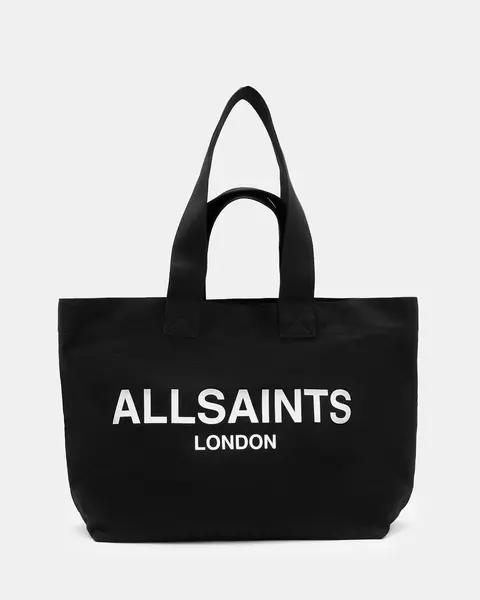 Image of AllSaints Ali Logo Canvas Tote Bag