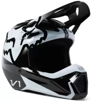 Image of FOX V1 Leed Motocross Helmet, black-white Size M black-white, Size M