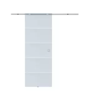 Image of HOMCOM 6.6ft Sliding Barn Door Hardware Track Kit with Glass Door