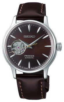 Image of Seiko Presage Womens Mechanical Brown Calf Leather Watch