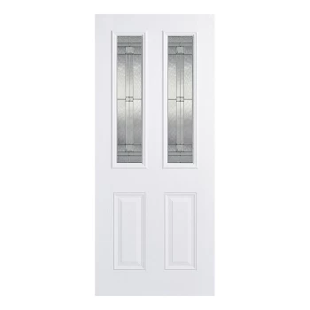 Image of LPD Malton Victorian Fully Finished White Composite Glazed with Obscure Glazing Front Door - 2032mm x 813mm (80 inch x 32 inch) LPD Doors GRPMALWHI32