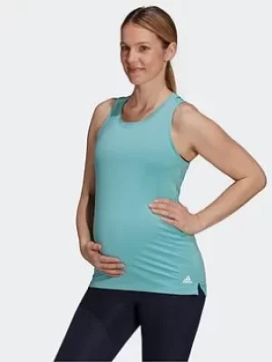 Image of adidas Aeroready Designed 2 Move Sport Tank Top (maternity), Blue/White Size XL Women