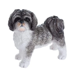 Image of Shihtzu Black & White Figurine By Lesser & Pavey