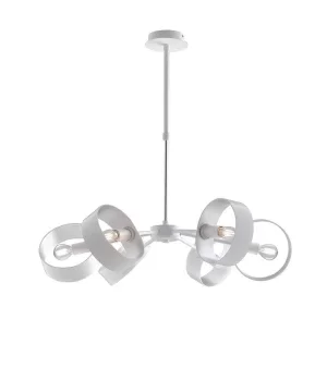 Image of OLYMPIC 6 Light Pendant Ceiling Light White, Silver 67x16cm