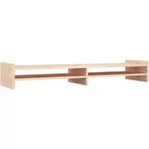 Image of Vidaxl - Monitor Stand 100x27x15cm Solid Wood Pine Brown