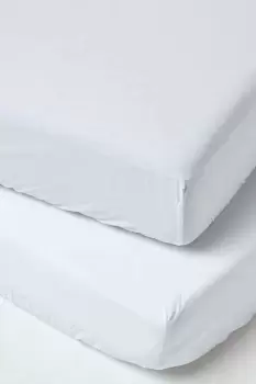 Image of Cotton Cot Bed Fitted Sheets 200 Thread Count, 2 Pack