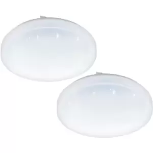 Image of 2 PACK Wall Flush Ceiling Light White Shade White With Crystal Effect LED 11.5W