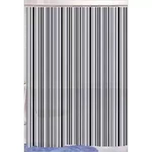 Image of Blue Canyon Peva Shower Curtain (One Size) (Black Stripe)