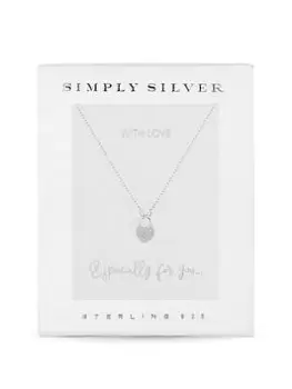 Image of Simply Silver Sterling Silver 925 Cubic Zirconia Heart Set - Gift Boxed, Silver, Women