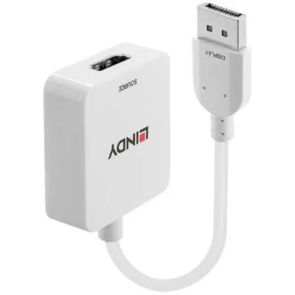 Image of LINDY 38303 HDMI / DisplayPort Converter [1x HDMI socket - 1x DisplayPort plug] White 9.5 cm