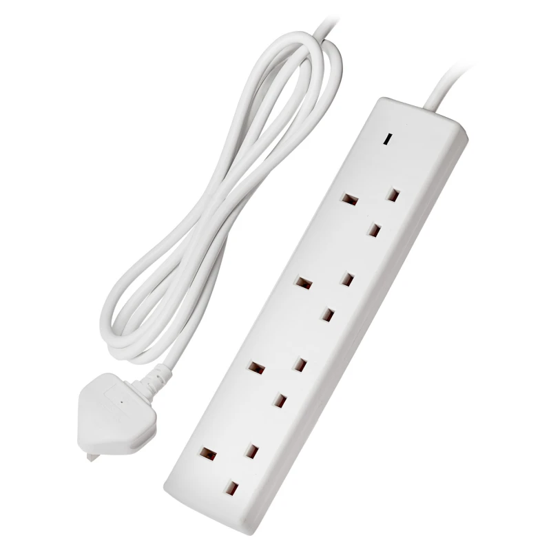 Image of Maplin 4 Socket Extension Lead 13A Neon Indicator 2m White