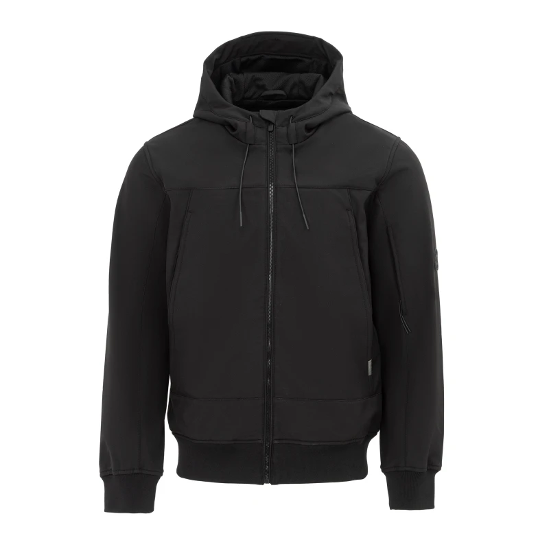 Image of Firetrap Mens Pocket Hooded Long Sleeve Softshell Jacket Black male S