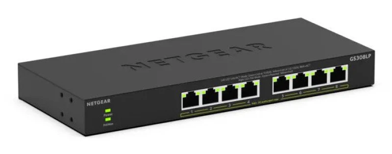Image of Netgear 300 Series GS308LP - Switch - essentials - unmanaged - 8 x 10/