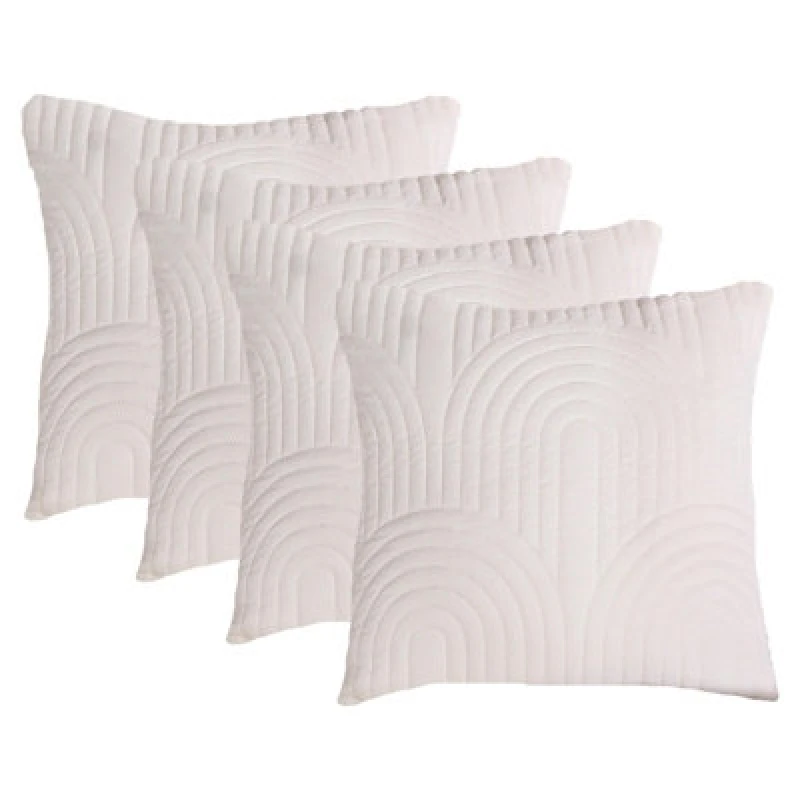 Image of OHS OHS 4 Pack Arches Pinsonic Cushion Covers in Cream Size: 45cm x 45cm Cream 45cm x 45cm Unisex 5027434187744