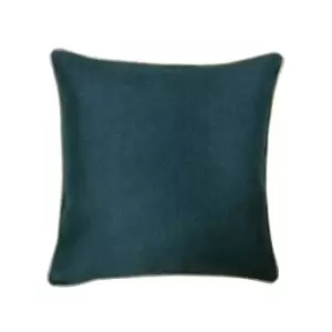 Image of Bellucci Piped Cushion Cover, Petrol/Tobacco, 55 x 55cm - Paoletti