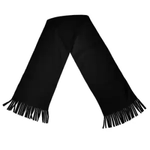 Image of Result Adults Unisex Active Fleece Winter Tassel Scarf (One Size) (Black)