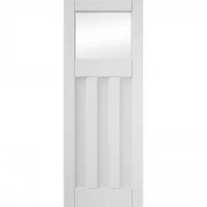Image of Deco 3 Panel Clear Glazed White Primed Interior Door 1981 x 762mm