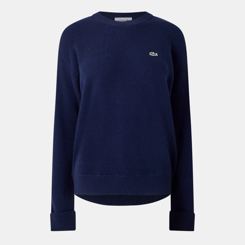 Image of Lacoste Womens Tricot Crew Neck Jumper Crew Neck Jumpers 6 (34) Blue 32770518270