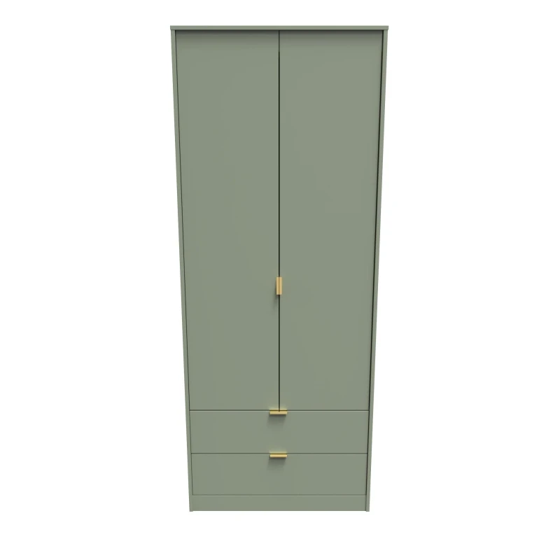 Image of Fuji 2 Door 2 Drawer Wardrobe In Reed Green (Ready Assembled)