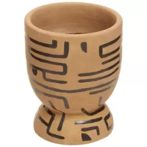 Image of Olivia's Abstract Pattern Vase Sand & Black Small Outlet