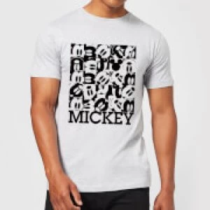 Image of Disney Mickey Mouse Block Grid T-Shirt - Grey - M
